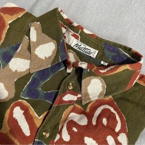 Mattia short sleeved men's shirt, made in Italy, sz 16.5, bold design, fall, mod